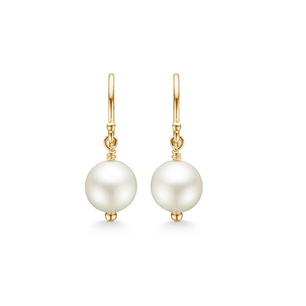 Treasure øreringe fra Mads Z i 14 kt guld med en hvid kulturperle fra Gold Label kollektionen.
